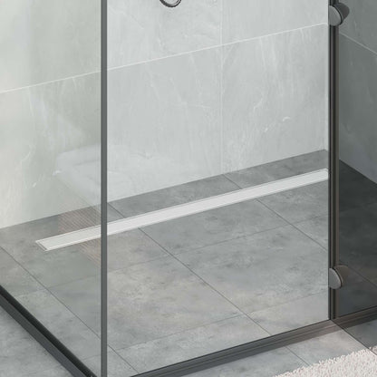 Scarico doccia 2-in-1 con sifone a 360Â° Argento 100 cm