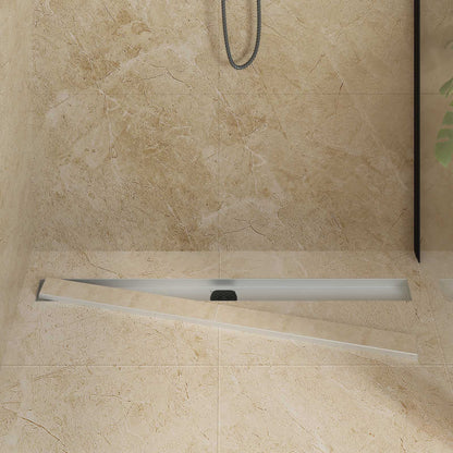 Scarico doccia 2-in-1 con sifone a 360Â° Argento 100 cm