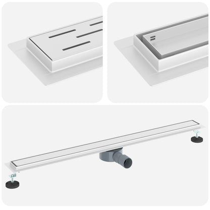 Scarico doccia 2-in-1 con sifone a 360Â° Argento 100 cm