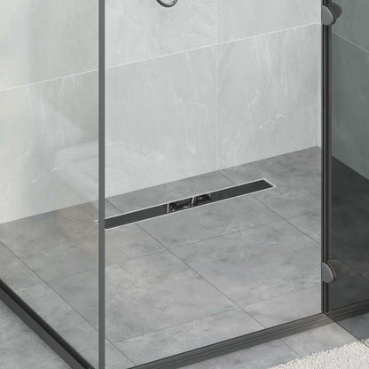 Scarico doccia con copertura in vetro e sifone a 360Â° 60 cm