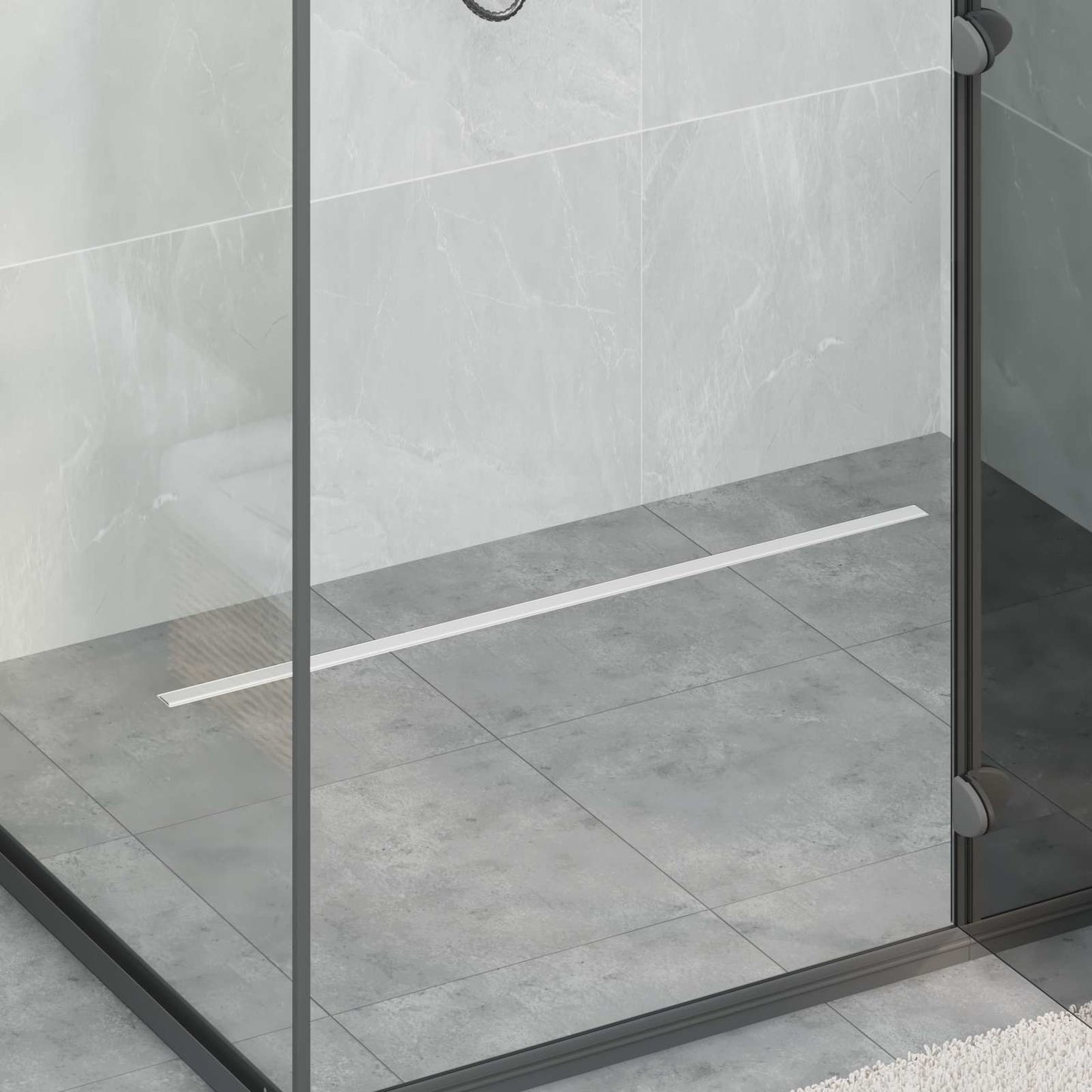 Scolascale per doccia a 360Â° con modello slim Argento 90 cm