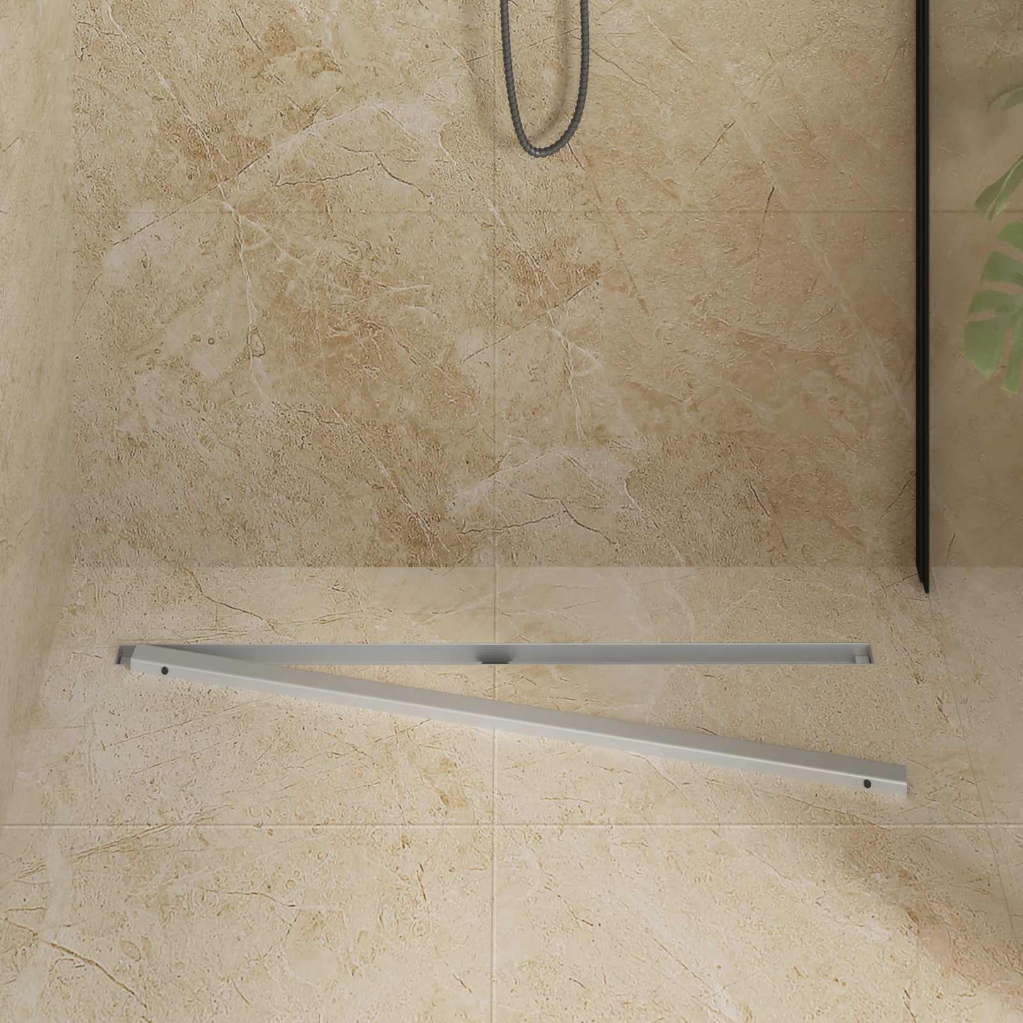 Scolascale per doccia a 360Â° con modello slim Argento 90 cm