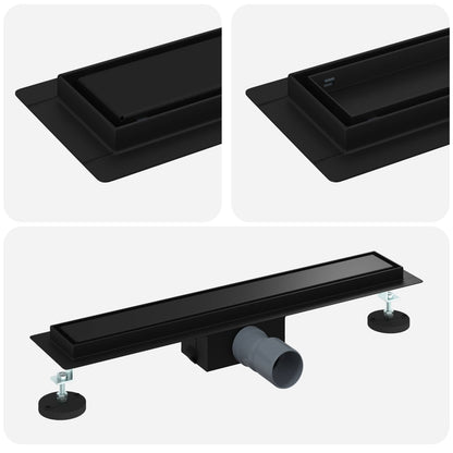 Drenaggio doccia 2 in 1 Nero 60 cm Acciaio Inox 304