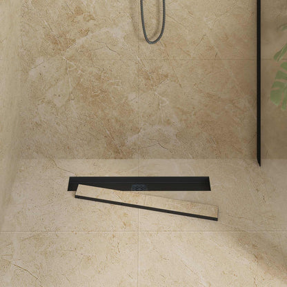 Scarico doccia 2-in-1 con sifone a 360Â° Nero 60 cm
