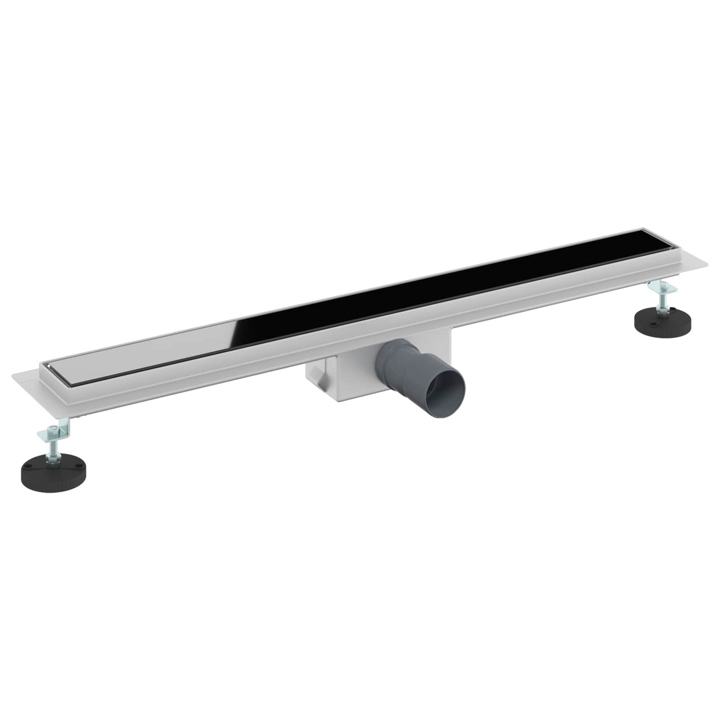 Drenaggio doccia con copertura in vetro Nero 80 cm