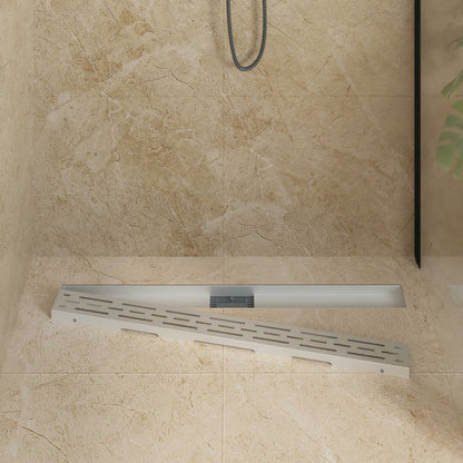 Drenaggio doccia con design a striscia Argento 90 cm