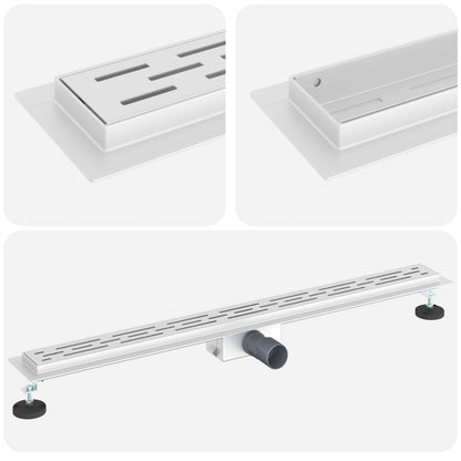 Drenaggio doccia con design a striscia Argento 90 cm