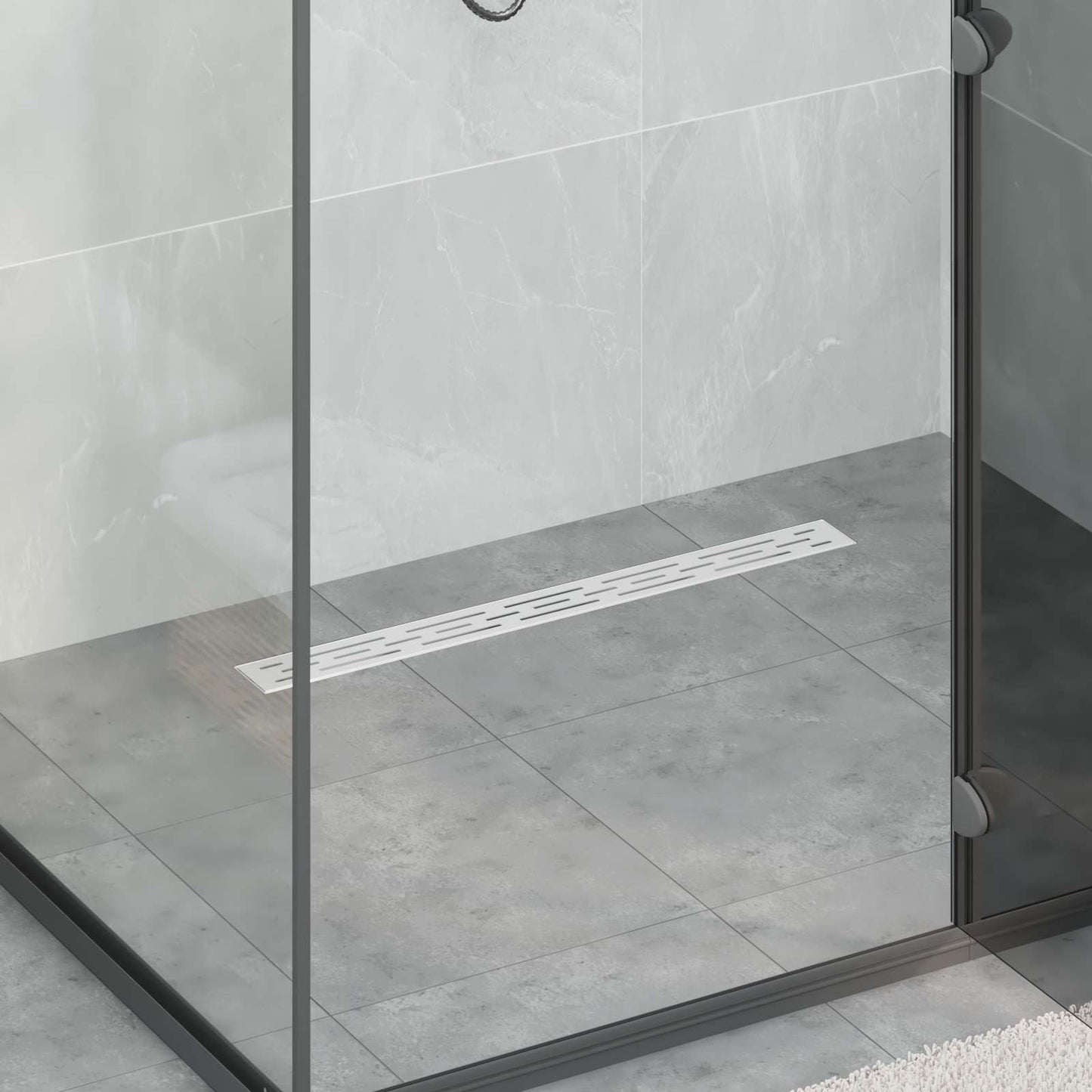 Drenaggio doccia con design a striscia Argento 70 cm