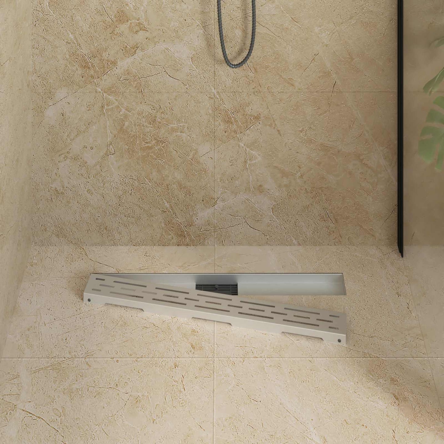 Drenaggio doccia con design a striscia Argento 70 cm