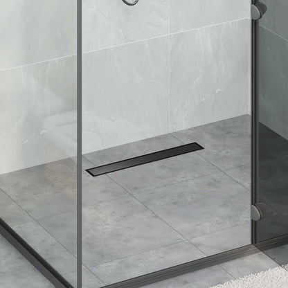 Scarico doccia 2-in-1 con sifone a 360Â° Nero 50 cm
