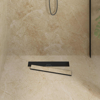Scarico doccia 2-in-1 con sifone a 360Â° Nero 50 cm
