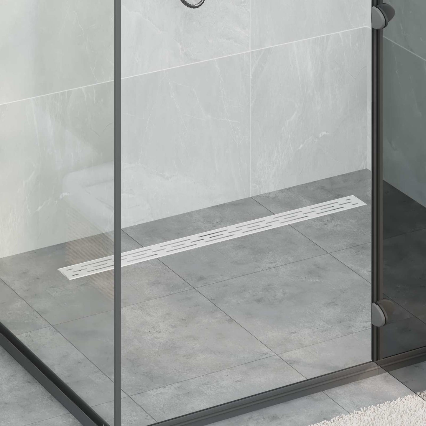 Scarico doccia con copertura in vetro e sifone a 360Â° 90 cm