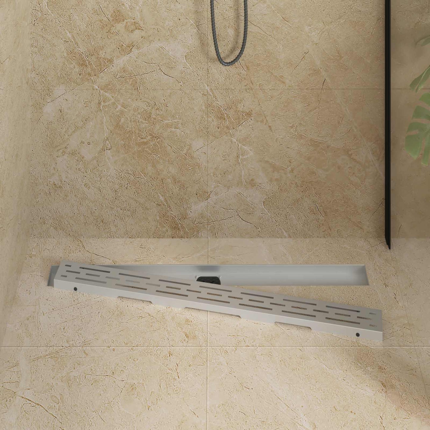 Scarico doccia con copertura in vetro e sifone a 360Â° 90 cm