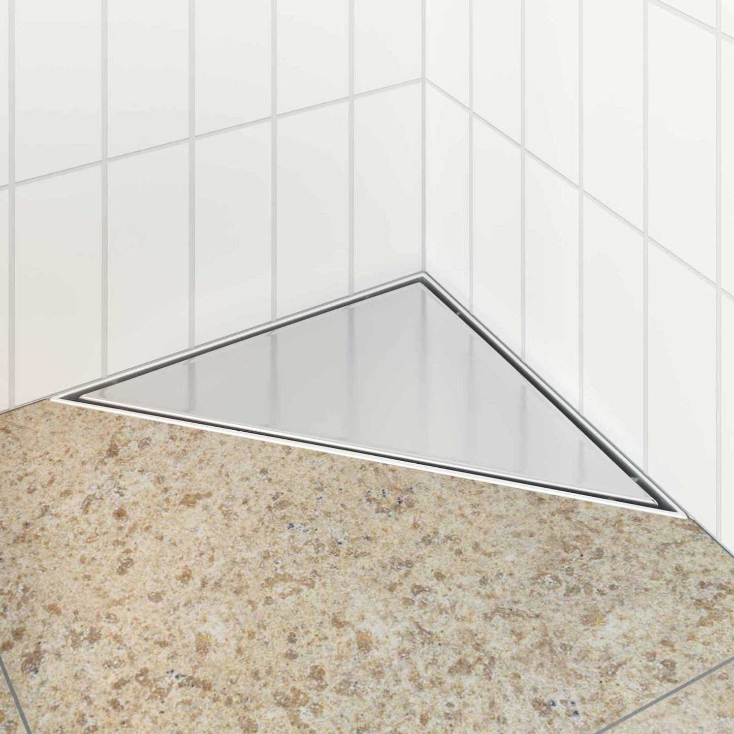 Scarico Doccia Triangolare 2 in 1 Argento 32 x 32 x 7,5 cm