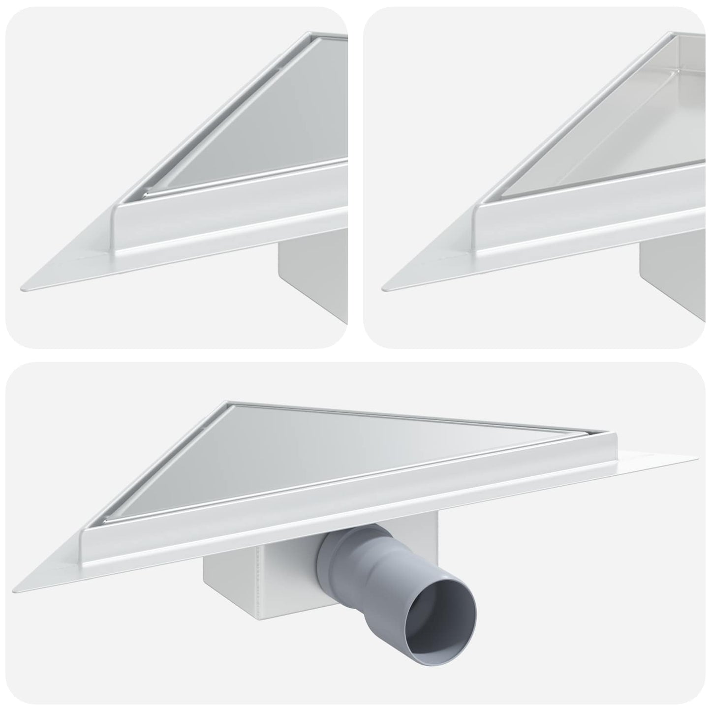 Scarico Doccia Triangolare 2 in 1 Argento 32 x 32 x 7,5 cm