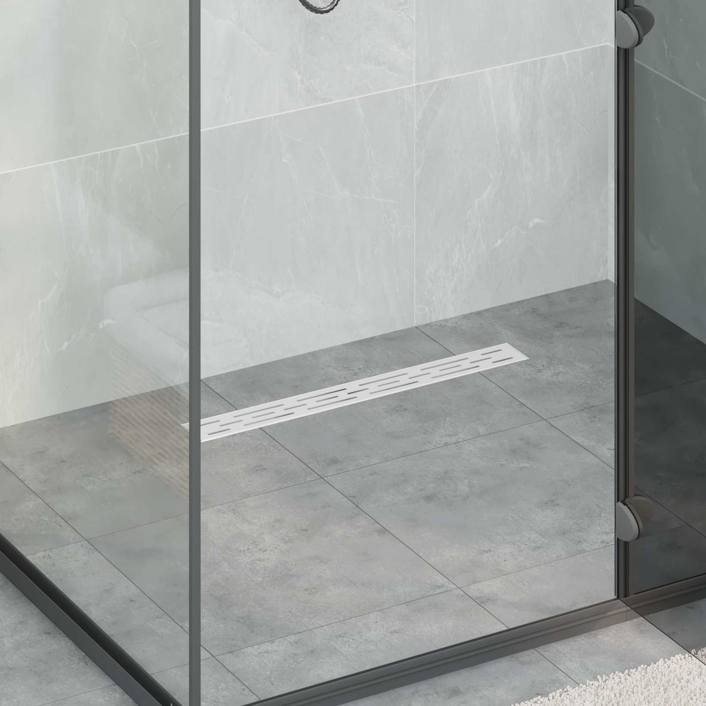 Scarico doccia con copertura in vetro e sifone a 360Â° 60 cm