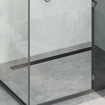 Scarico doccia 2-in-1 con sifone a 360Â° Nero 100 cm