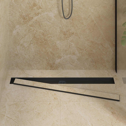 Scarico doccia 2-in-1 con sifone a 360Â° Nero 100 cm