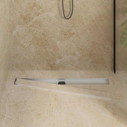Scarico doccia 2-in-1 con sifone a 360Â° Argento 90 cm
