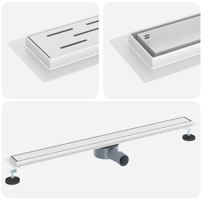 Scarico doccia 2-in-1 con sifone a 360Â° Argento 90 cm
