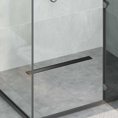 Scarico doccia 2-in-1 con sifone a 360Â° Nero 70 cm