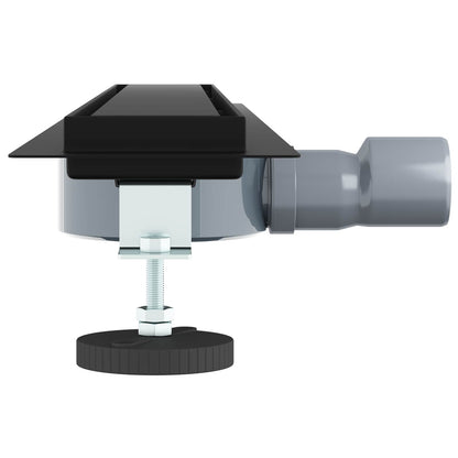 Scarico doccia 2-in-1 con sifone a 360Â° Nero 70 cm