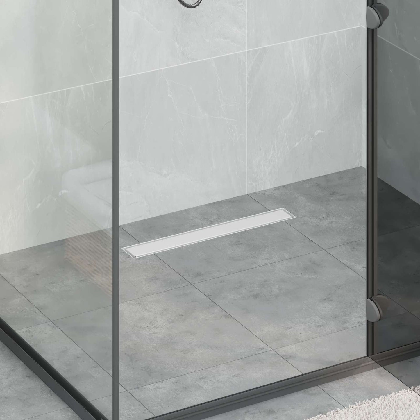 Scarico doccia 2-in-1 con sifone a 360Â° Argento