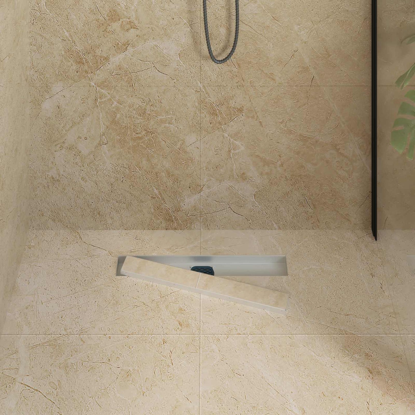 Scarico doccia 2-in-1 con sifone a 360Â° Argento