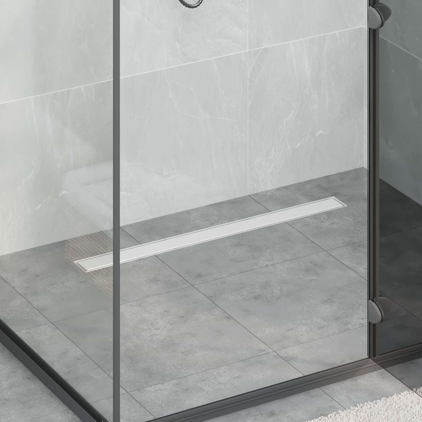 Scarico doccia 2-in-1 con sifone a 360Â° Argento 80 cm