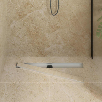 Scarico doccia 2-in-1 con sifone a 360Â° Argento 80 cm