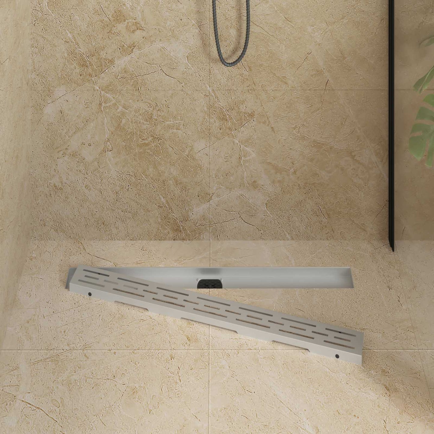Scarico doccia con copertura in vetro e sifone a 360Â° 80 cm