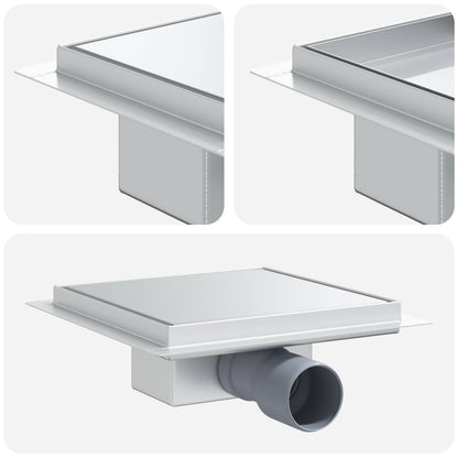 Drenaggio doccia 2 in 1 Argento 20 x 20 cm Acciaio Inox 304