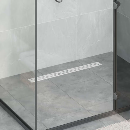Drenaggio doccia con design a striscia Argento 80 cm