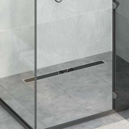 Scarico doccia con copertura in vetro e sifone a 360Â° 80 cm