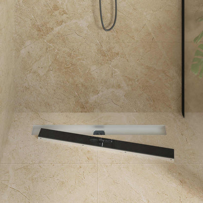 Scarico doccia con copertura in vetro e sifone a 360Â° 80 cm