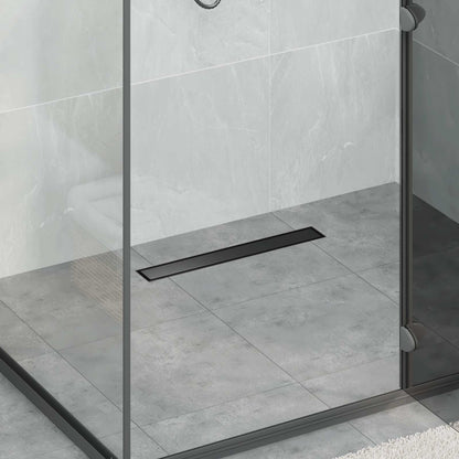 Drenaggio doccia 2 in 1 Nero 50 cm Acciaio Inox 304