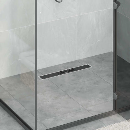 Scarico doccia con copertura in vetro e sifone a 360Â° 50 cm