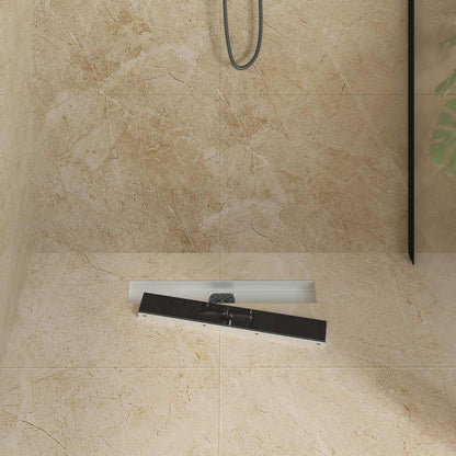 Scarico doccia con copertura in vetro e sifone a 360Â° 50 cm