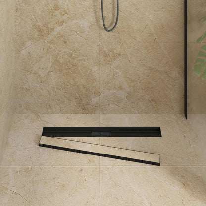 Drenaggio doccia 2 in 1 Nero 80 cm Acciaio Inox 304