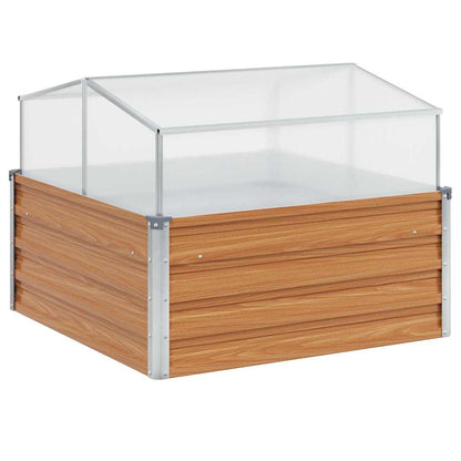 Vaso da giardino con serra Marrone Chiaro 100 x 100 x 77 cm