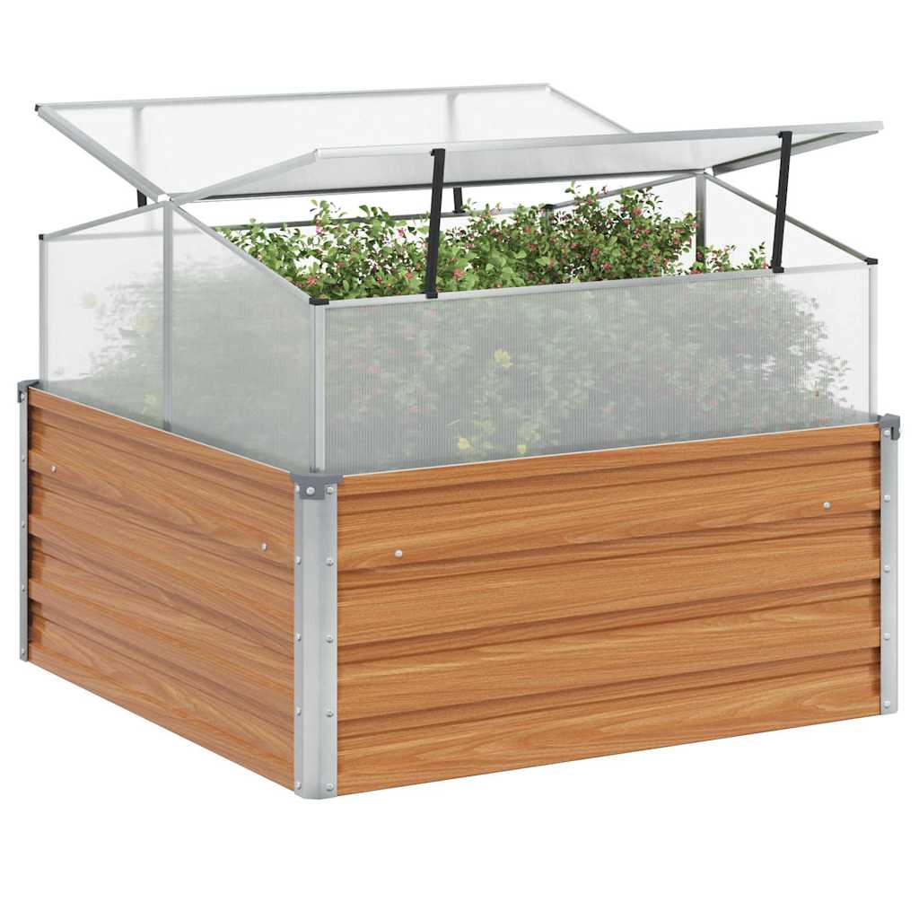 Vaso da giardino con serra Marrone Chiaro 100 x 100 x 77 cm