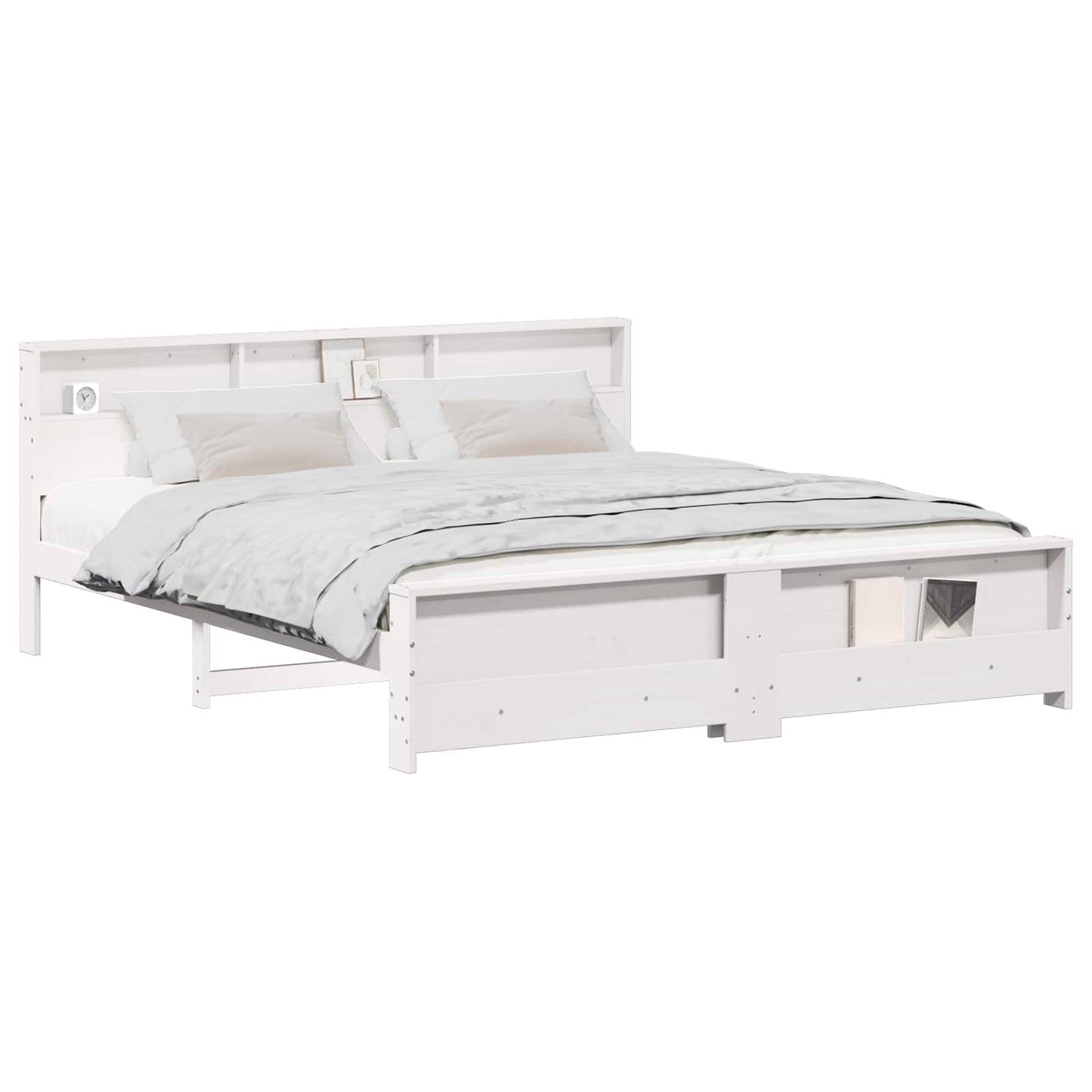 Struttura del letto Bianco 200 x 200 cm Legno multistrato