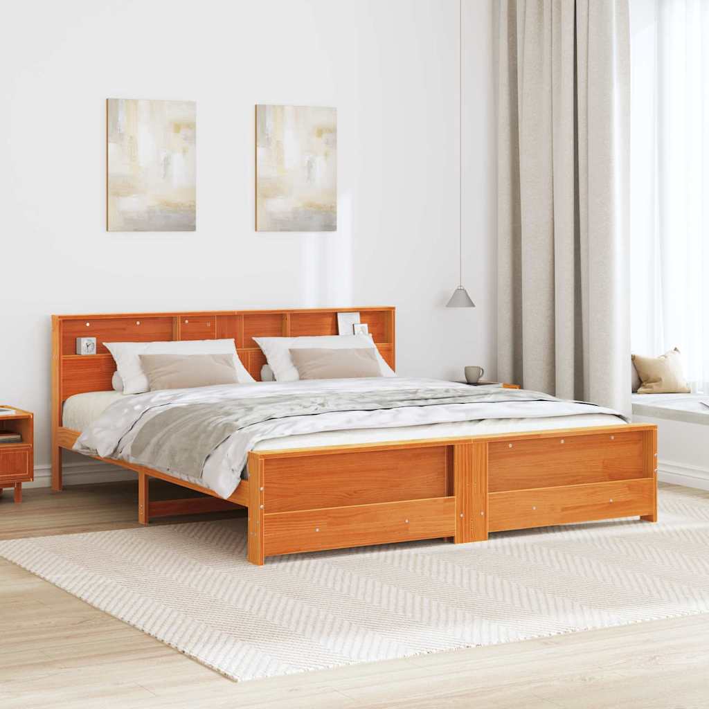 Struttura del letto con testiera Marrone cerato 180 x 200 cm