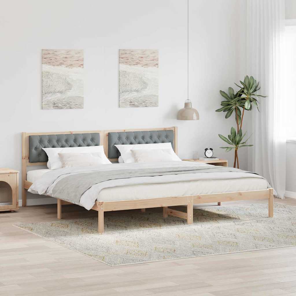 Struttura del letto Grigio chiaro 200 x 200 cm Pino massello