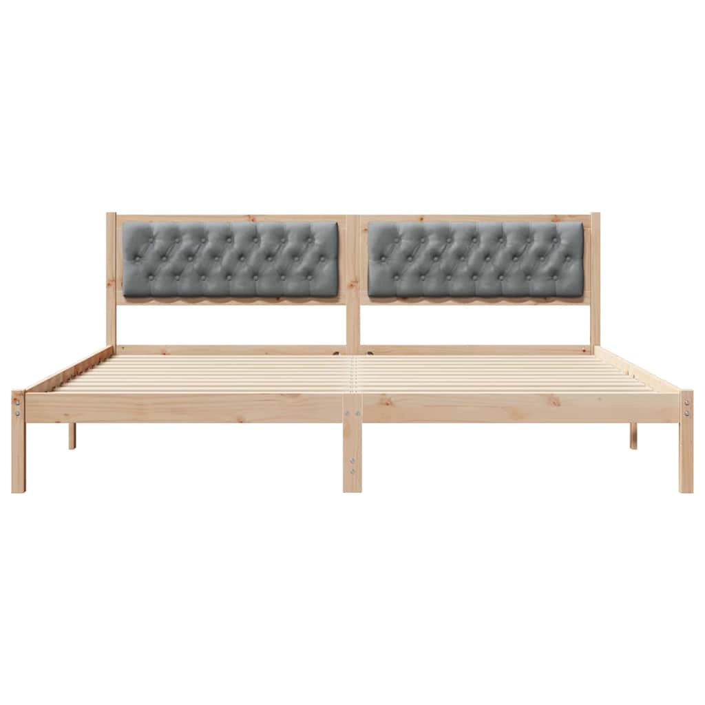Struttura del letto Grigio chiaro 200 x 200 cm Pino massello