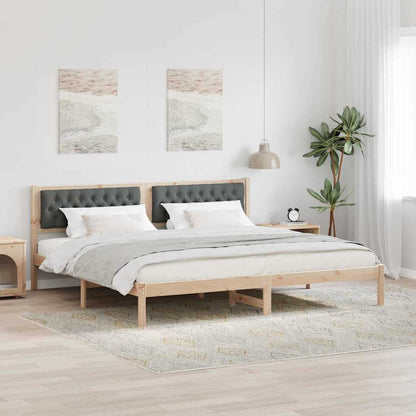 Struttura del letto Grigio scuro 200 x 200 cm Pino massello