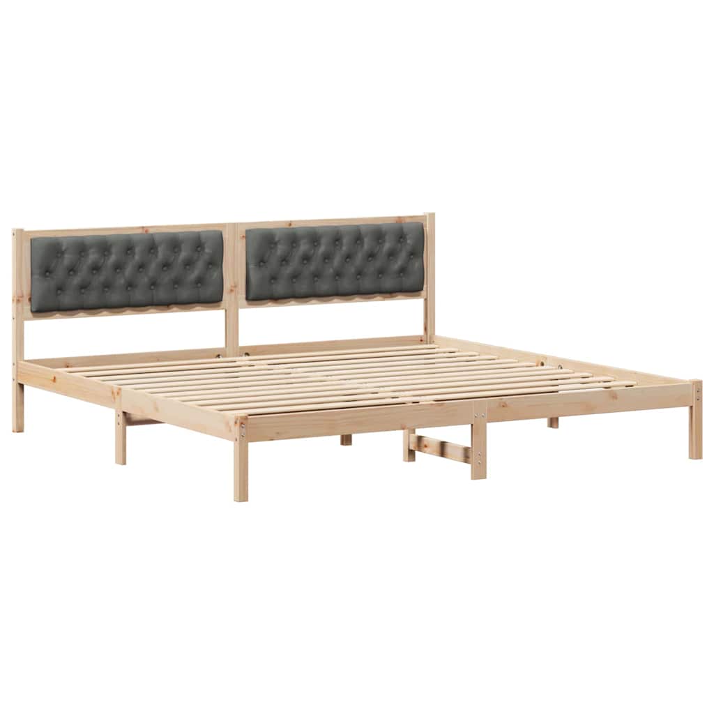 Struttura del letto Grigio scuro 200 x 200 cm Pino massello