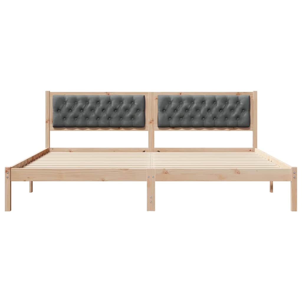 Struttura del letto Grigio scuro 200 x 200 cm Pino massello