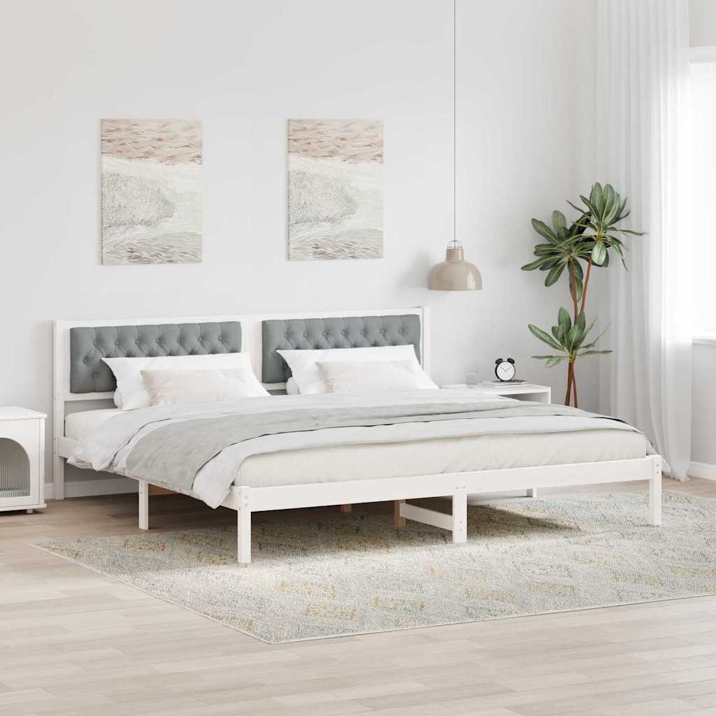 Struttura del letto Grigio chiaro 200 x 200 cm Pino massello