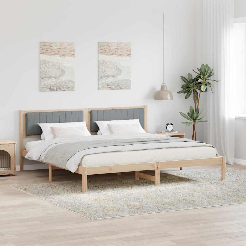 Struttura del letto Grigio chiaro 200 x 200 cm Pino massello